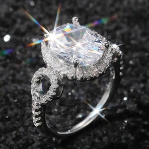 💍Beautiful Hollow Oval Pure Zircon Cubic Carved Macro Pave Silver Rings, K812